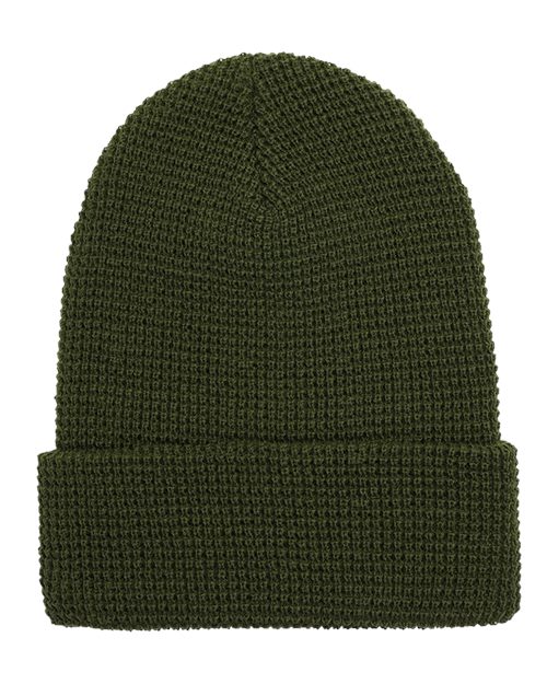Custom Embroidered - YP Classics - Waffle Cuffed Knit Beanie - 2501KC