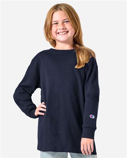 Custom Embroidered - Champion - Youth Long Sleeve T-Shirt - CH1751