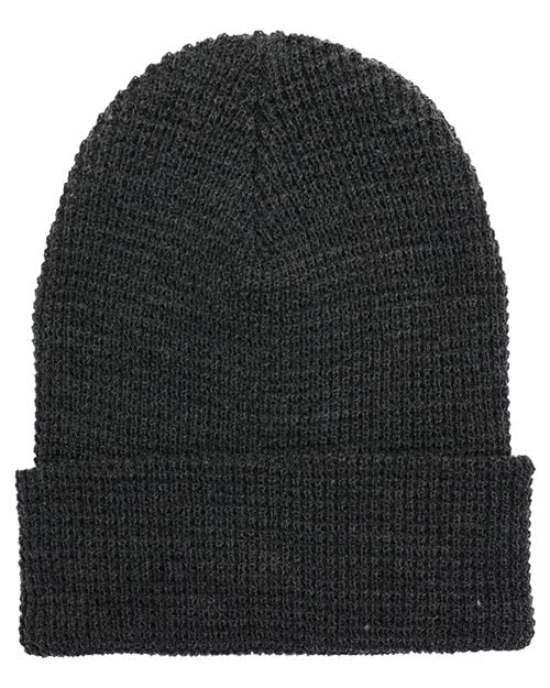 Custom Embroidered - YP Classics - Waffle Cuffed Beanie - 2501KC