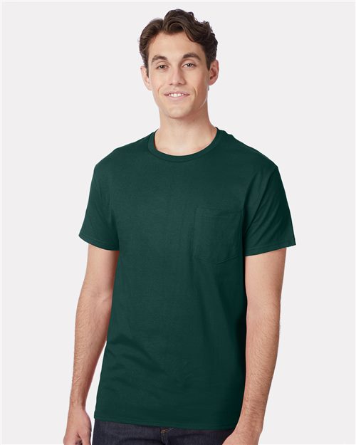 Custom Embroidered - Hanes - Authentic Pocket T-Shirt - 5590