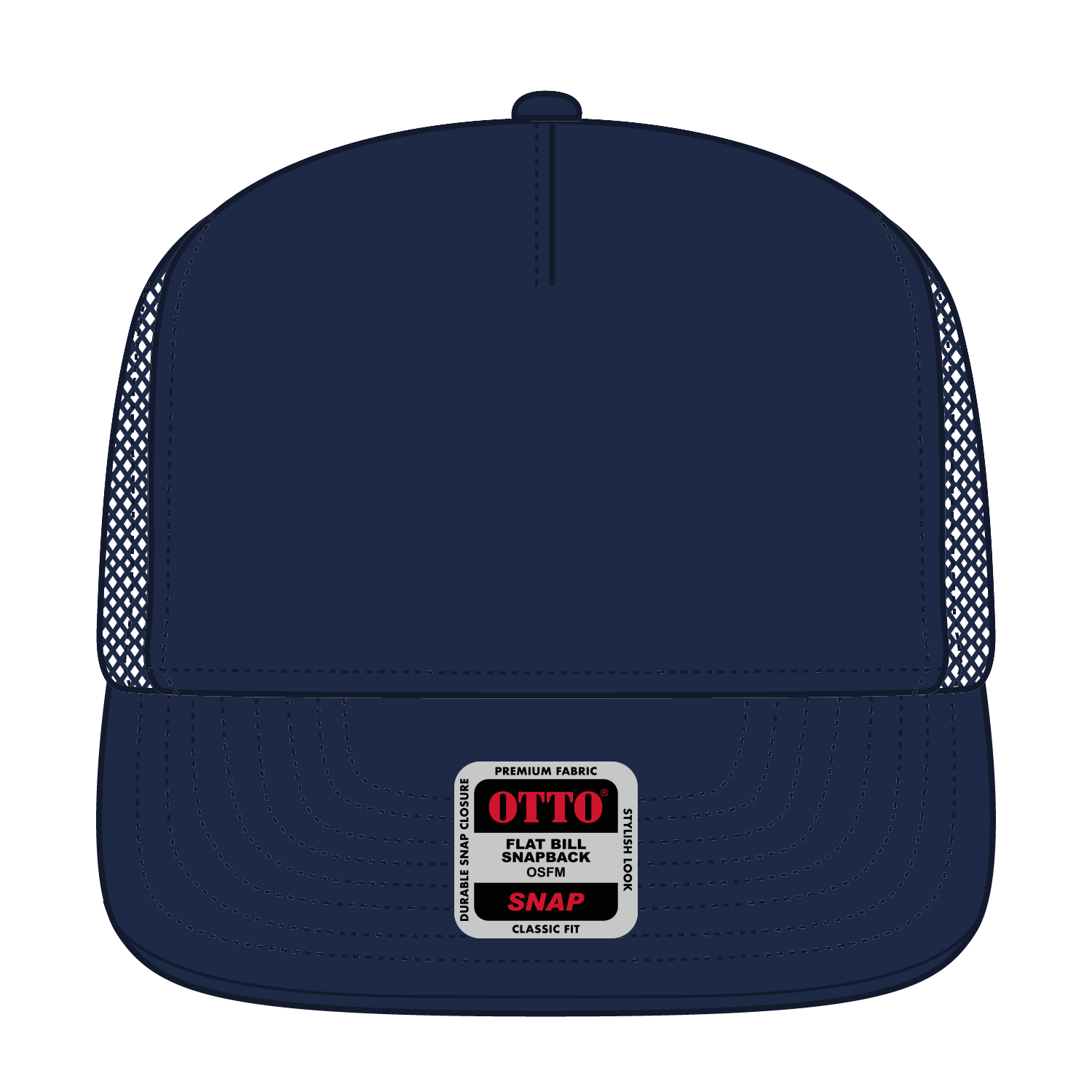 Custom Embroidered or DTF Printed - OTTO CAP® OTTO SNAP 5 Panel Pro Style Mesh Back Trucker Snapback Hat