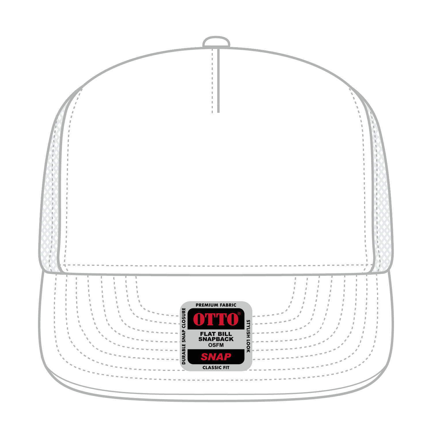 Custom Embroidered or DTF Printed - OTTO CAP® OTTO SNAP 5 Panel Pro Style Mesh Back Trucker Snapback Hat