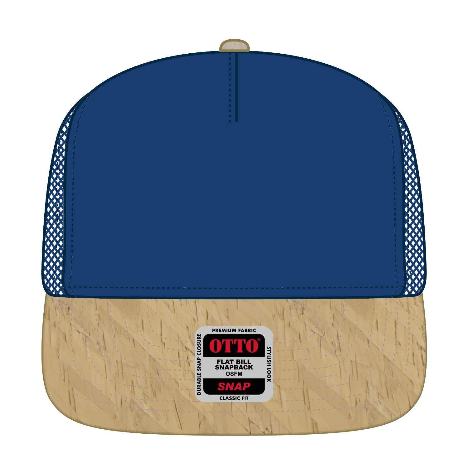 Custom Embroidered or DTF Printed - OTTO CAP® OTTO SNAP 5 Panel Pro Style Mesh Back Trucker Snapback Hat