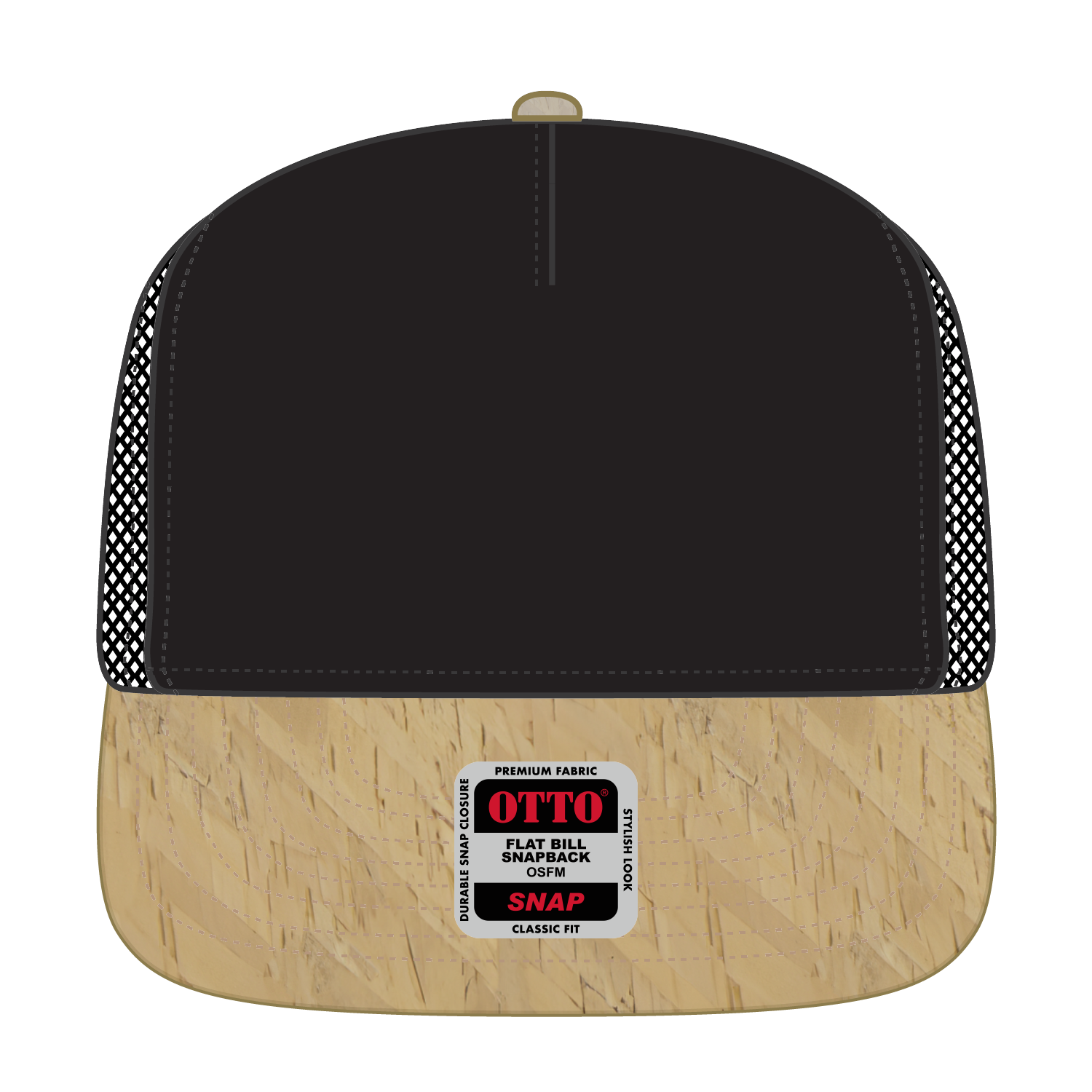 Custom Embroidered or DTF Printed - OTTO CAP® OTTO SNAP 5 Panel Pro Style Mesh Back Trucker Snapback Hat