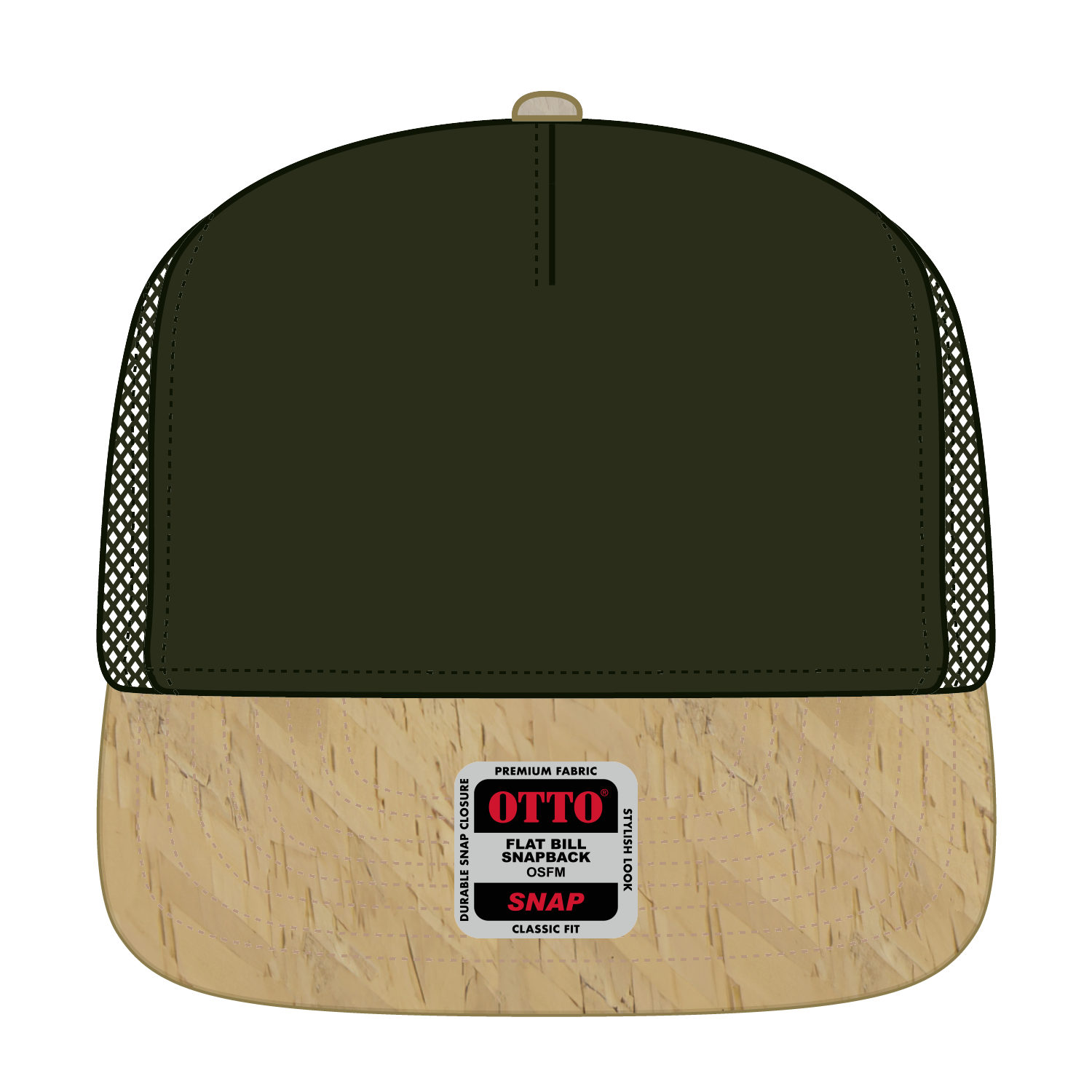 Custom Embroidered or DTF Printed - OTTO CAP® OTTO SNAP 5 Panel Pro Style Mesh Back Trucker Snapback Hat