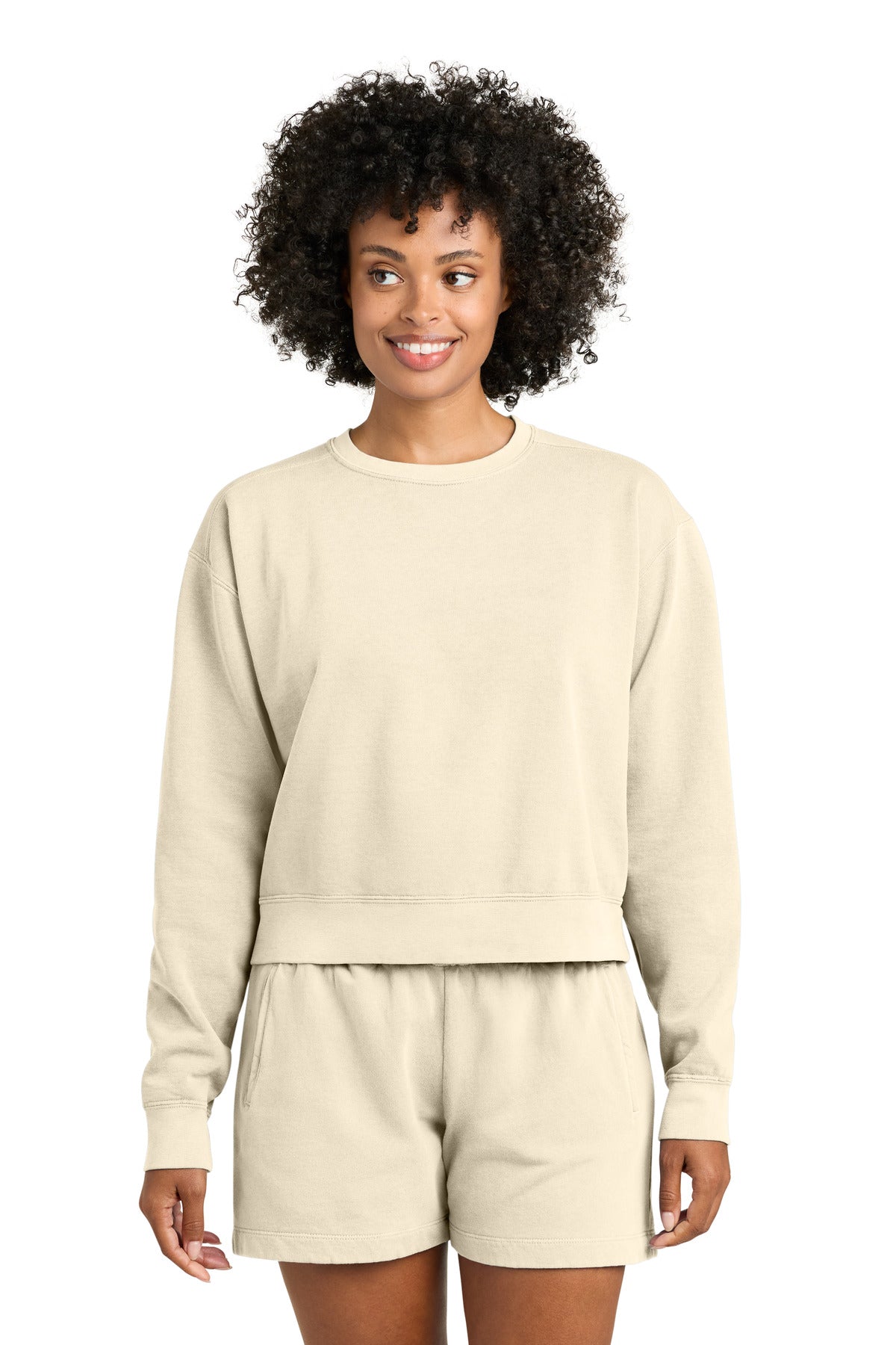 Custom Embroidery or DTF Print - Comfort Colors ®  Women's Mid-Length Crewneck Sweatshirt 1566L
