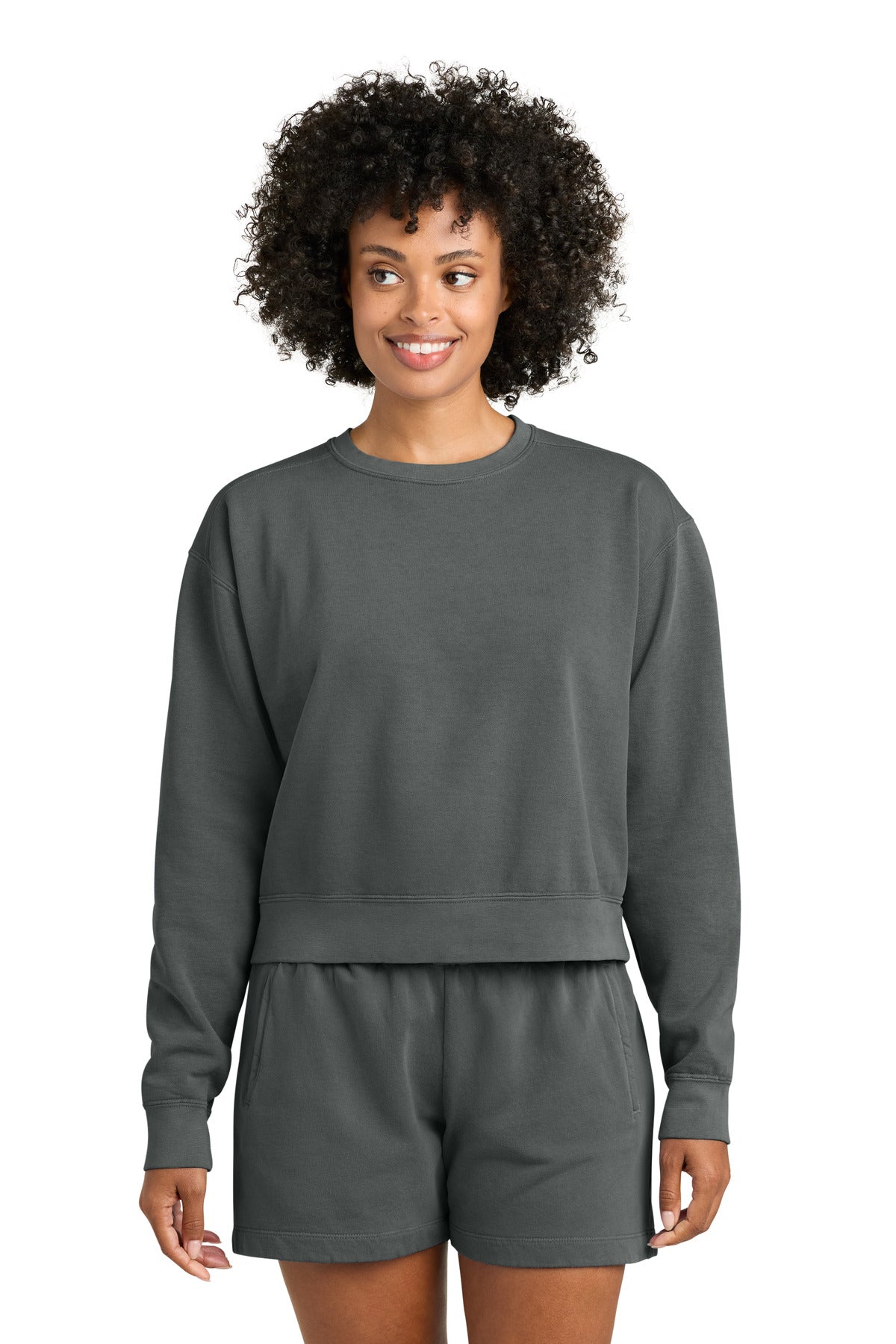 Custom Embroidery or DTF Print - Comfort Colors ®  Women's Mid-Length Crewneck Sweatshirt 1566L