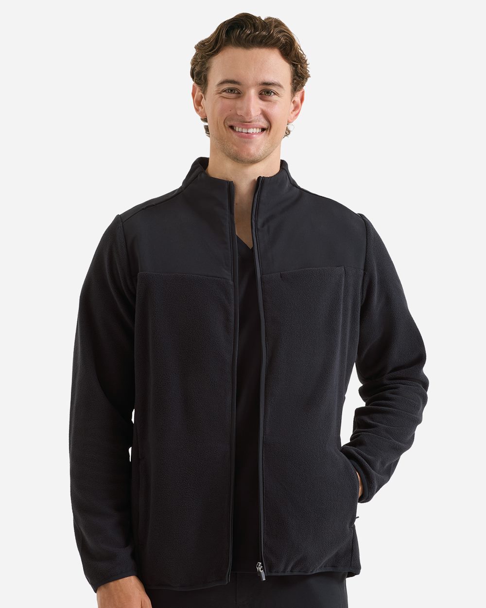 Custom Embroidered or DTF Printed - Onna - Men's Agility Panelled Fleece Full-Zip Jacket - NN800