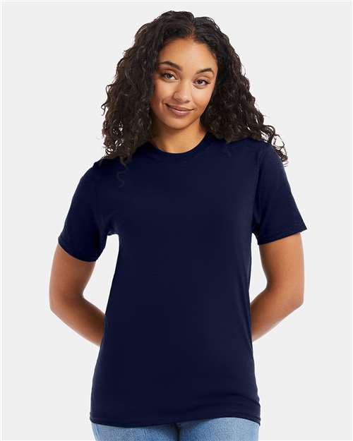 Custom Embroidered - Hanes - Beefy-T® T-Shirt - Navy - 5180