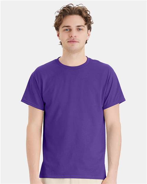 Custom Embroidered - Hanes - Ecosmart™ T-Shirt - Purple - 5170