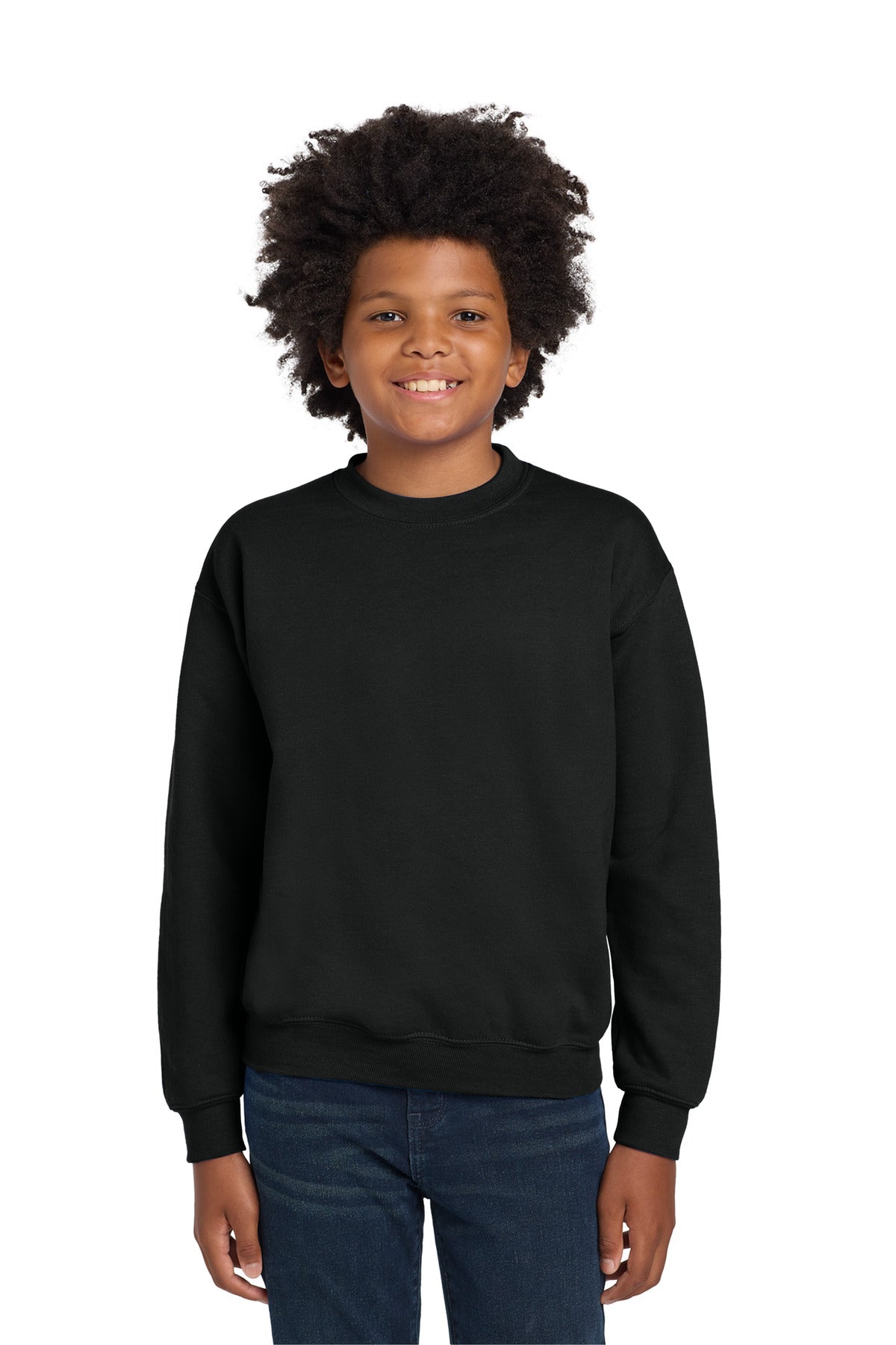 Custom Embroidered or DTF Printed - Gildan ®  Youth Heavy Blend™ Crewneck Sweatshirt.  18000B
