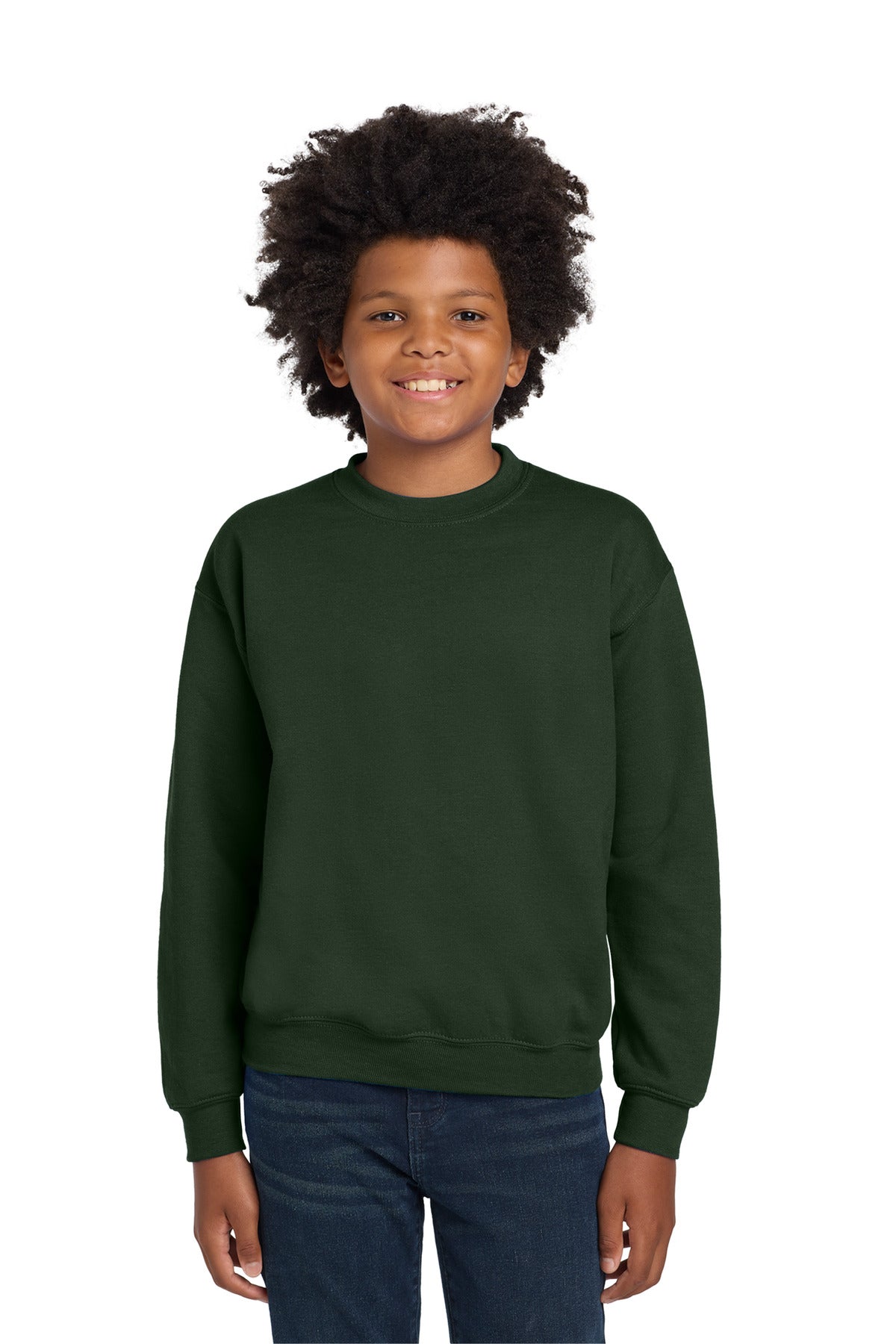 Custom Embroidered or DTF Printed - Gildan ®  Youth Heavy Blend™ Crewneck Sweatshirt.  18000B