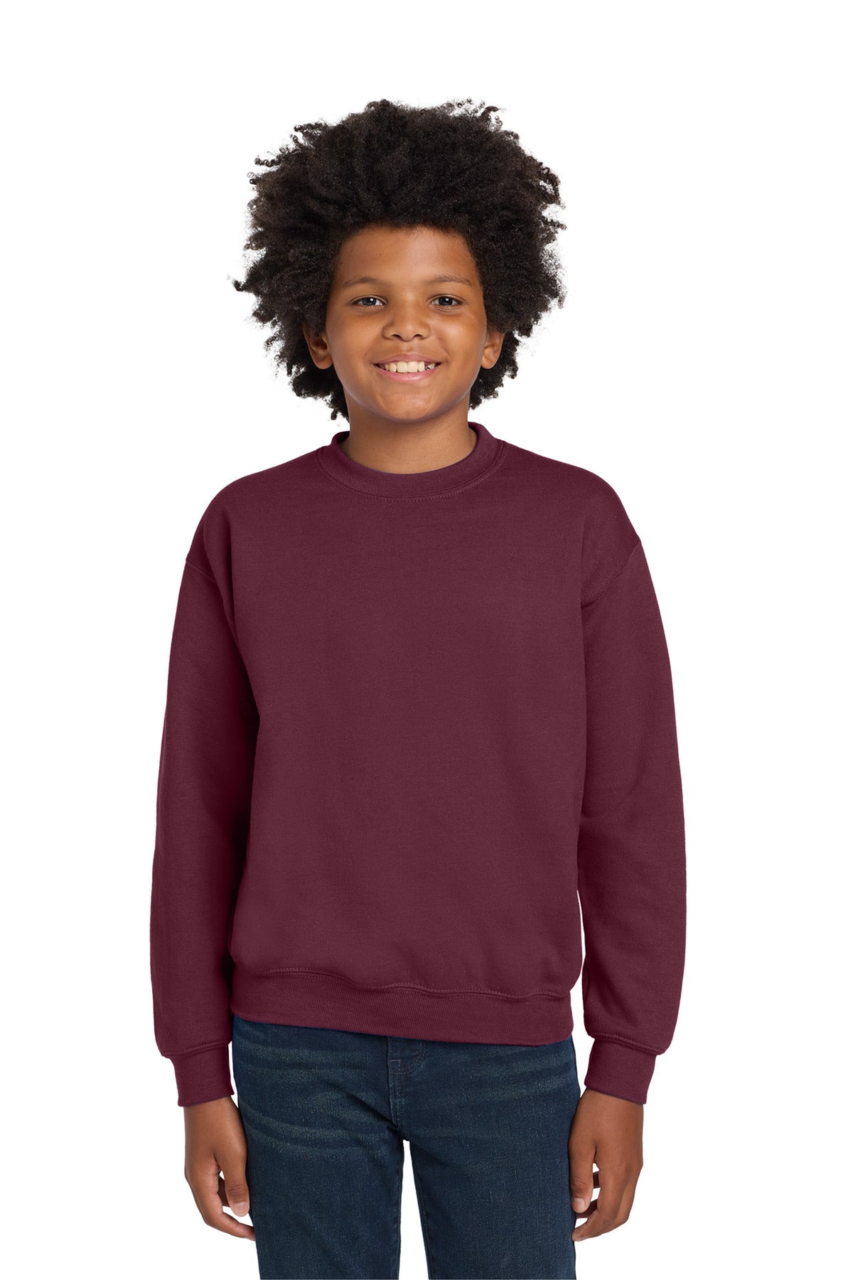 Custom Embroidered or DTF Printed - Gildan ®  Youth Heavy Blend™ Crewneck Sweatshirt.  18000B