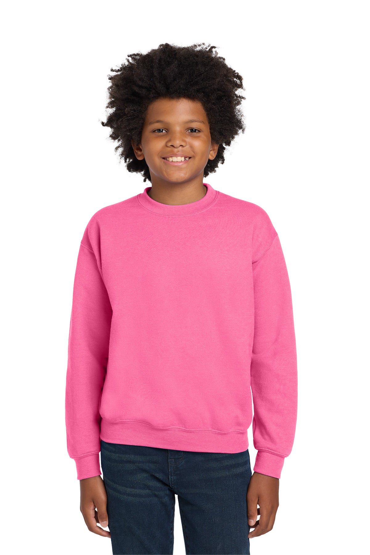 Custom Embroidered or DTF Printed - Gildan ®  Youth Heavy Blend™ Crewneck Sweatshirt.  18000B