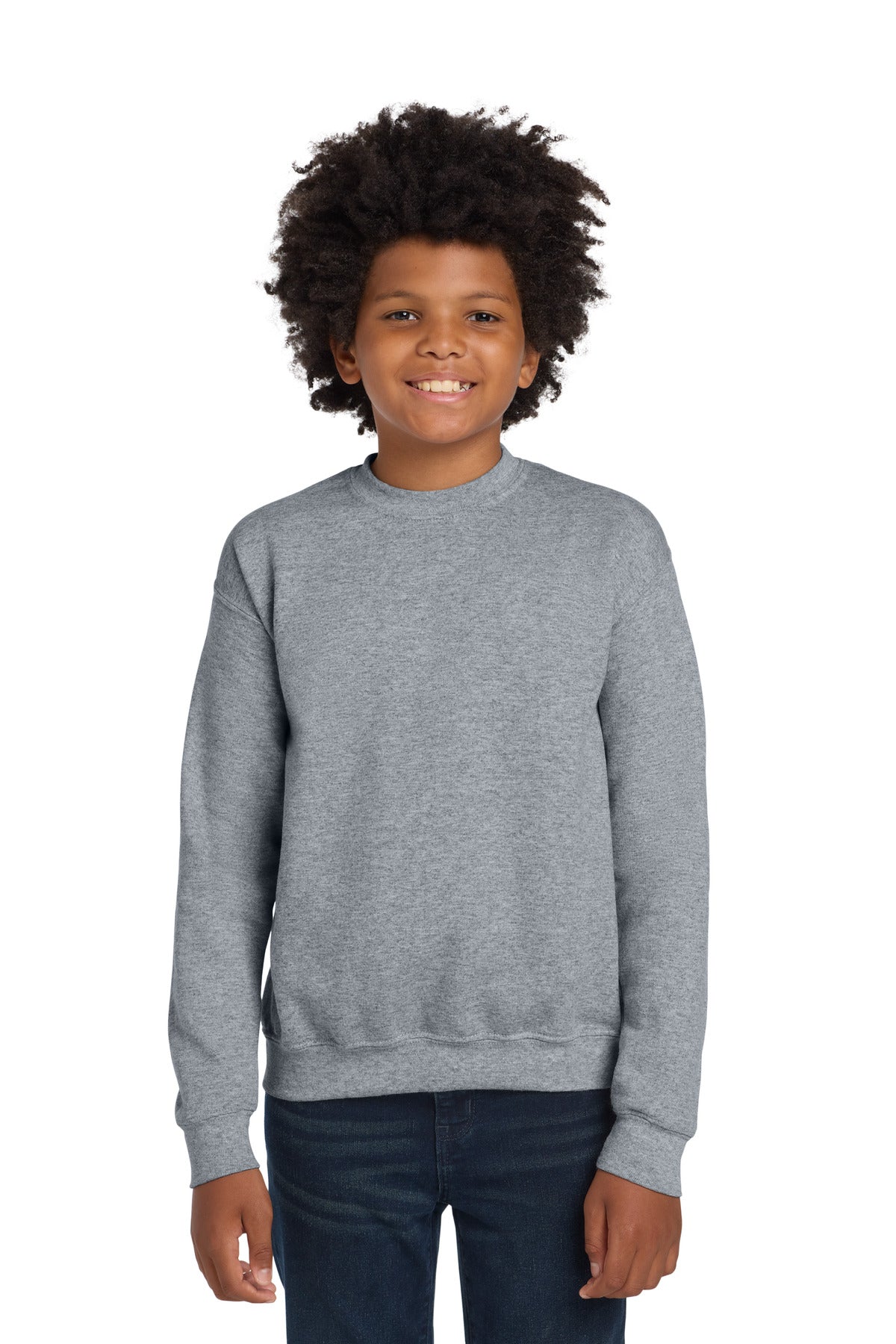 Custom Embroidered or DTF Printed - Gildan ®  Youth Heavy Blend™ Crewneck Sweatshirt.  18000B