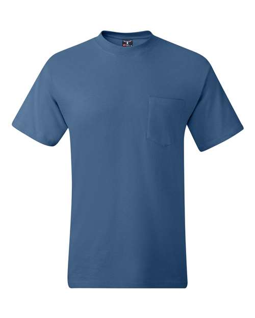 Custom Embroidered - Hanes - Beefy-T® Pocket T-Shirt - 5190