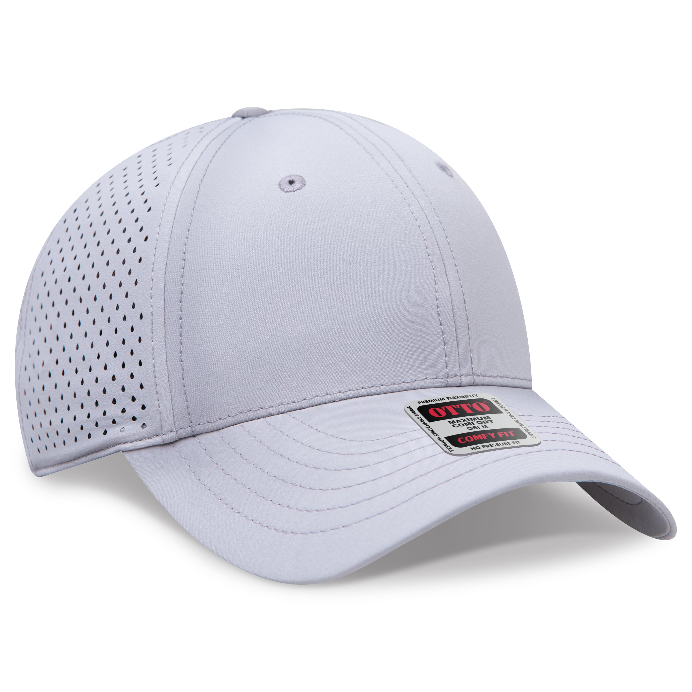 Custom Embroidered or DTF Printed - OTTO CAP® OTTO COMFY FIT® 6 Panel Low Profile Perforated Baseball Cap