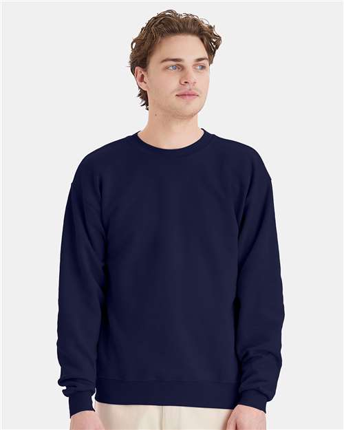 Custom Embroidered - Hanes - Ecosmart® Crewneck Sweatshirt - Navy - P160