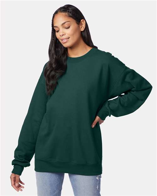 Custom Embroidered - Hanes - Ultimate Cotton® Crewneck Sweatshirt - Deep Forest - F260