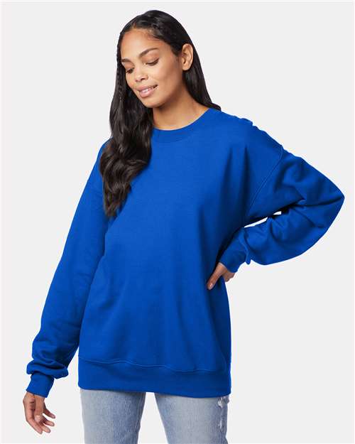 Custom Embroidered - Hanes - Ultimate Cotton® Crewneck Sweatshirt - Deep Royal - F260