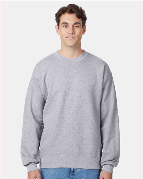 Custom Embroidered - Hanes - Ultimate Cotton® Crewneck Sweatshirt - Light Steel - F260