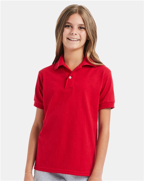 Custom Embroidered - Hanes - Youth Ecosmart® Jersey Polo - 054Y