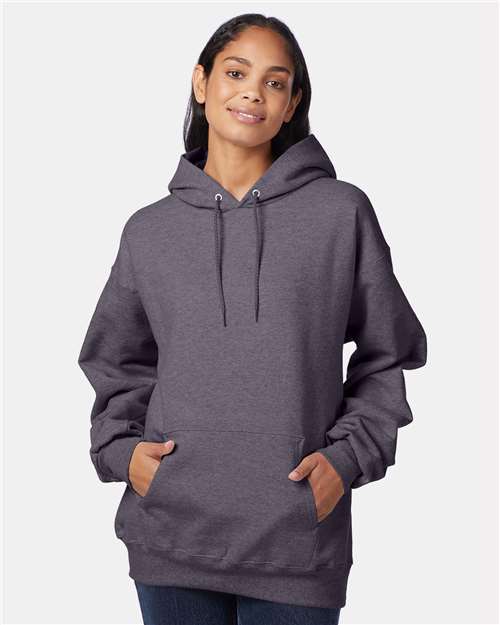 Custom Embroidered - Hanes - Ultimate Cotton® Hooded Sweatshirt - Charcoal Heather - F170