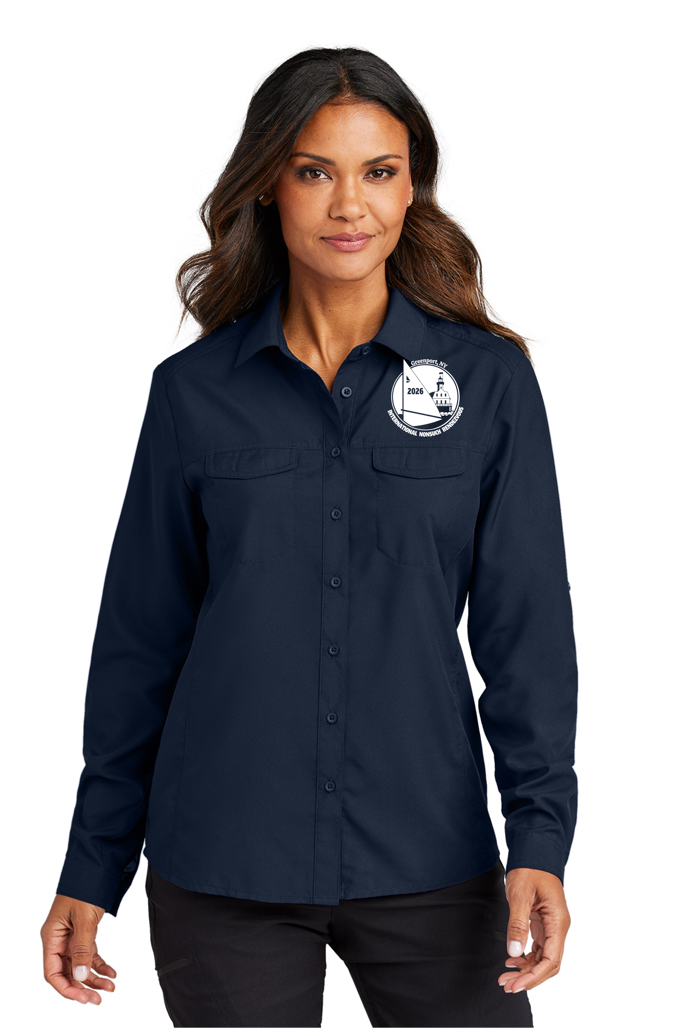 Nonsuch 2026 Greenport Rendezvous - Port Authority® Women's Long Sleeve UV Daybreak Shirt - LW960