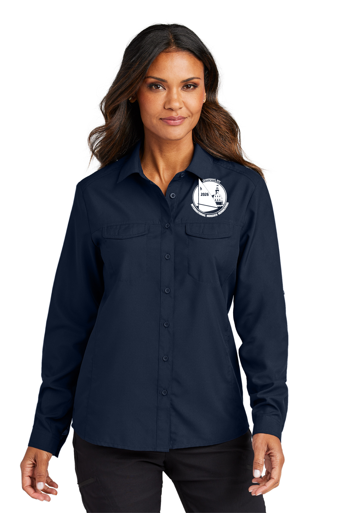 Nonsuch 2026 Greenport Rendezvous - Port Authority® Women's Long Sleeve UV Daybreak Shirt - LW960
