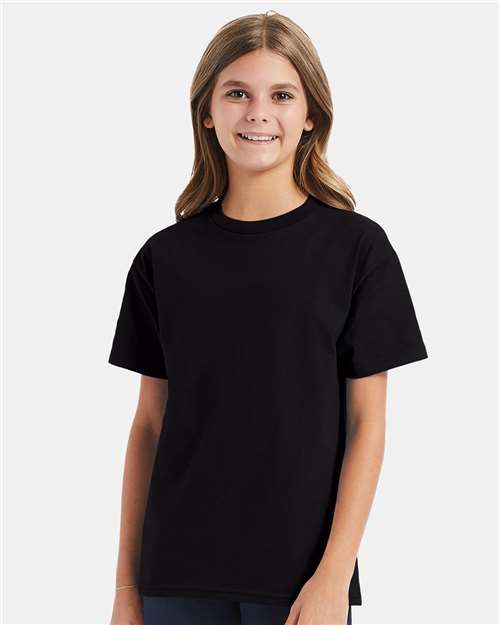 Custom Embroidered - Hanes - Authentic Youth T-Shirt - Black - 5450