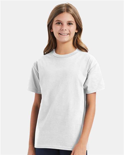 Custom Embroidered - Hanes - Authentic Youth T-Shirt - White - 5450