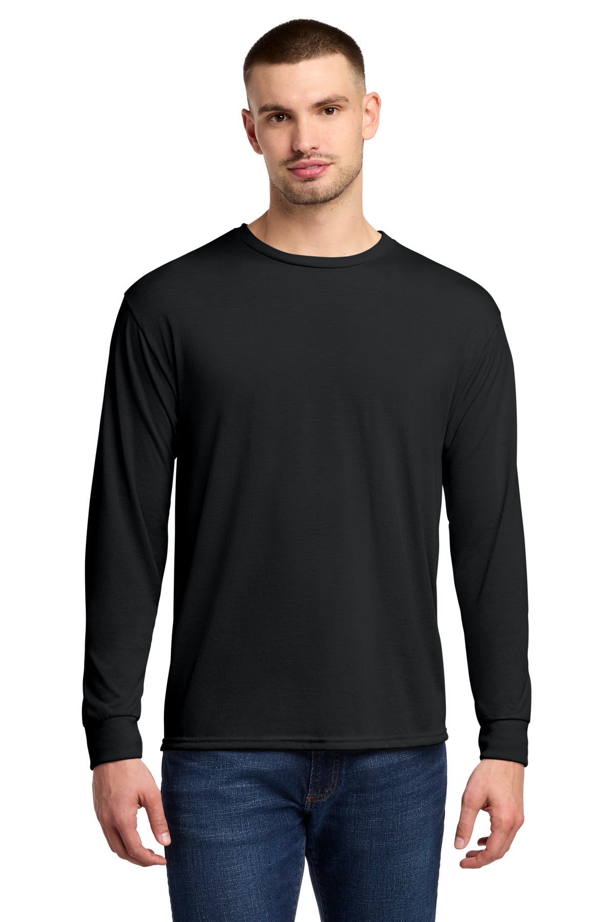 Custom Embroidery or DTF Print - Jerzees ®  Dri-Power ®  100% Polyester Long Sleeve T-Shirt 21LS