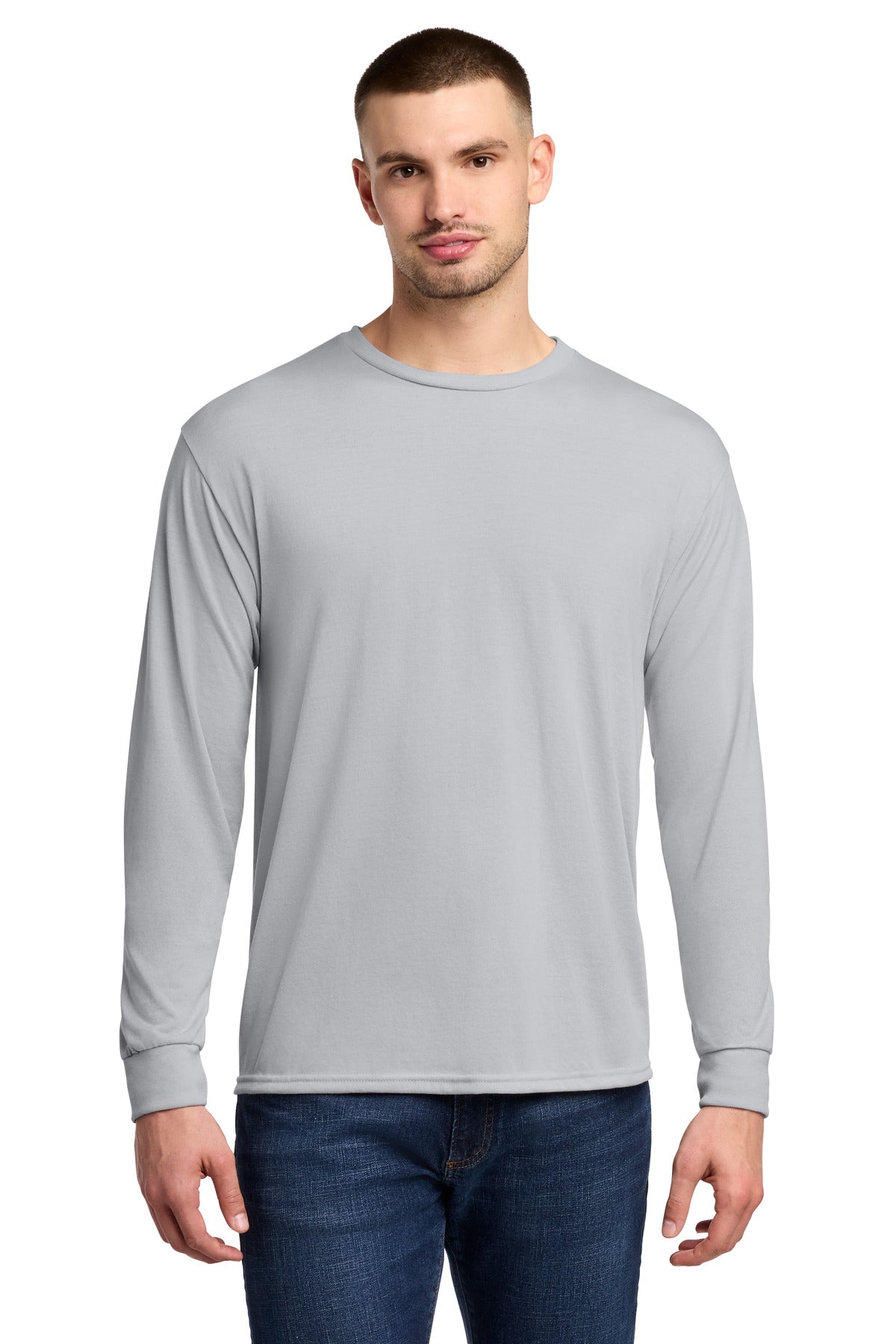 Custom Embroidery or DTF Print - Jerzees ®  Dri-Power ®  100% Polyester Long Sleeve T-Shirt 21LS