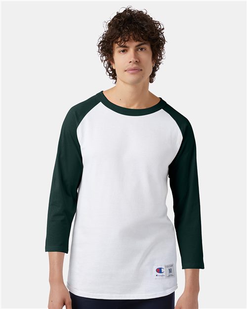 Custom Embroidered - Champion - Three-Quarter Raglan Sleeve Baseball T-Shirt - T137