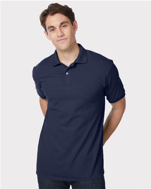 Custom Embroidered - Hanes - Ecosmart® Jersey Polo - Ash - 054X