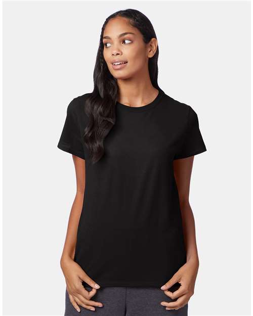 Custom Embroidered - Hanes - Women's Perfect-T T-Shirt - Black - SL04