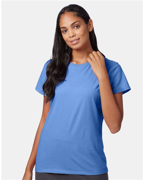 Custom Embroidered - Hanes - Women's Perfect-T T-Shirt - Carolina Blue - SL04