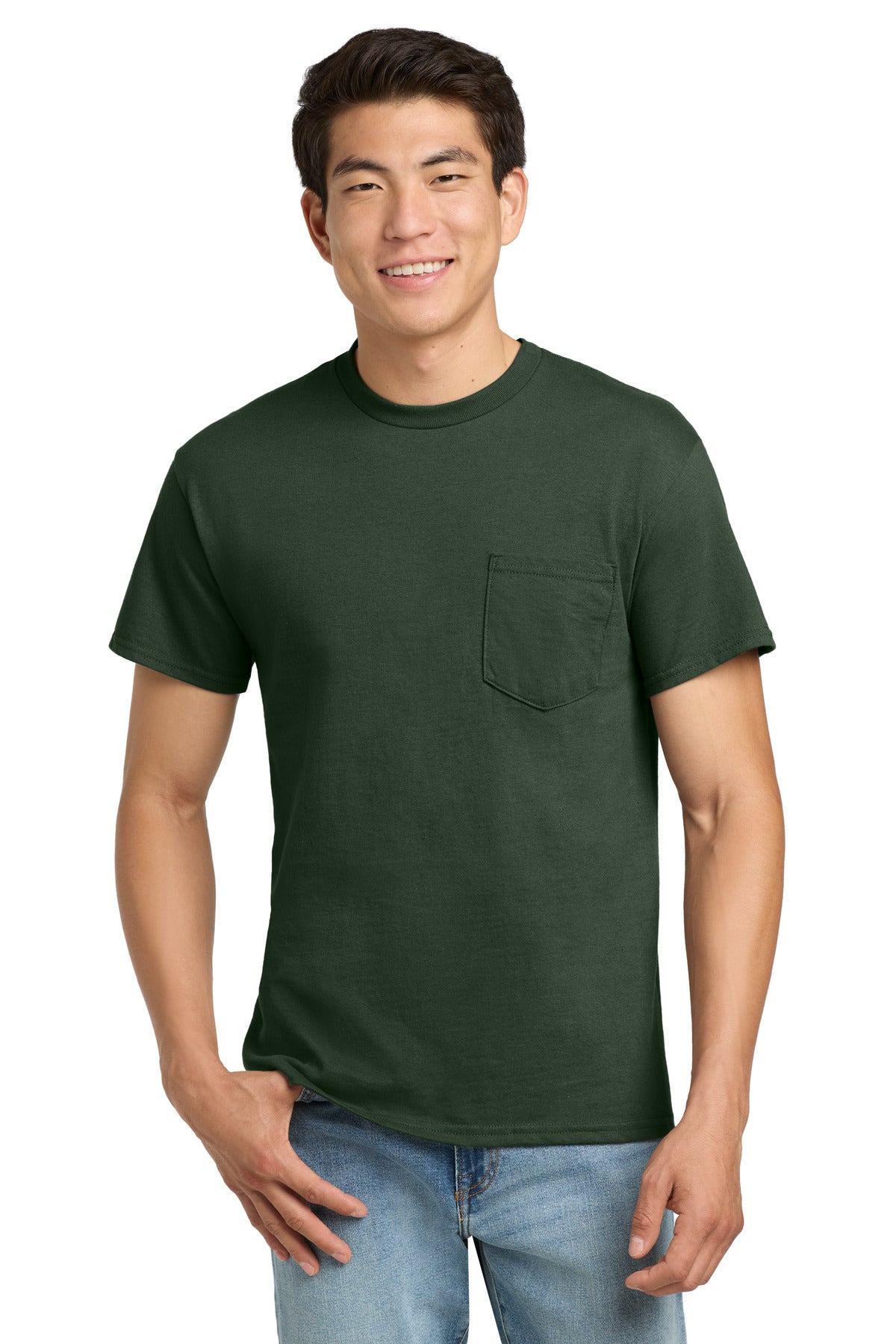 Custom Embroidered or DTF Printed - Gildan ®  - Ultra Cotton ®  100% US Cotton T-Shirt with Pocket.  2300