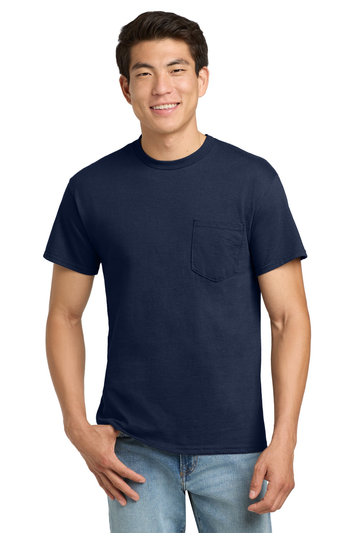 Custom Embroidered or DTF Printed - Gildan ®  - Ultra Cotton ®  100% US Cotton T-Shirt with Pocket.  2300