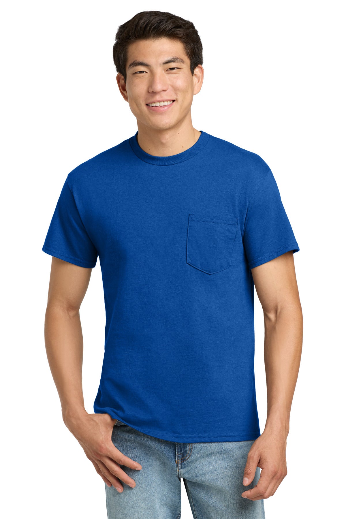 Custom Embroidered or DTF Printed - Gildan ®  - Ultra Cotton ®  100% US Cotton T-Shirt with Pocket.  2300