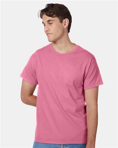 Custom Embroidered - Hanes - Authentic T-Shirt - Pink - 5250