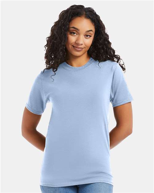 Custom Embroidered - Hanes - Beefy-T® T-Shirt - Light Blue - 5180