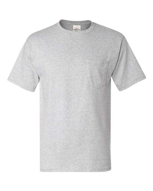 Custom Embroidered - Hanes - Authentic Pocket T-Shirt - 5590