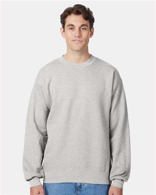 Custom Embroidered - Hanes - Ultimate Cotton® Crewneck Sweatshirt - Ash - F260