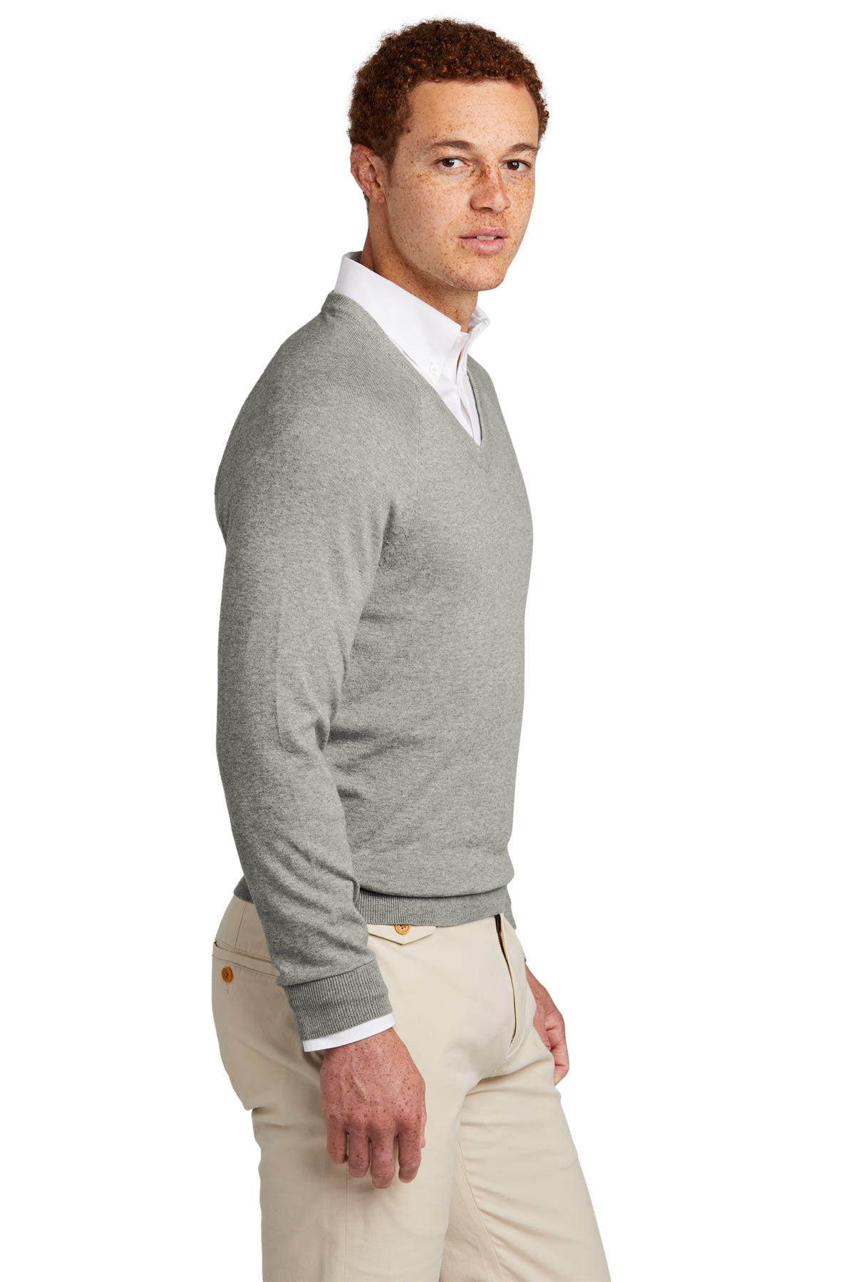 Custom Embroidered - Brooks Brothers® Cotton Stretch V-Neck Sweater BB18400