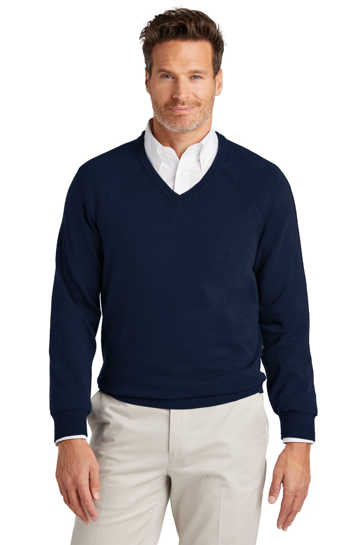 Custom Embroidered - Brooks Brothers® Cotton Stretch V-Neck Sweater BB18400