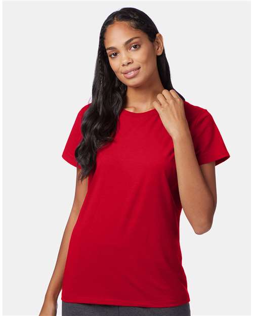 Custom Embroidered - Hanes - Women's Perfect-T T-Shirt - Deep Red - SL04