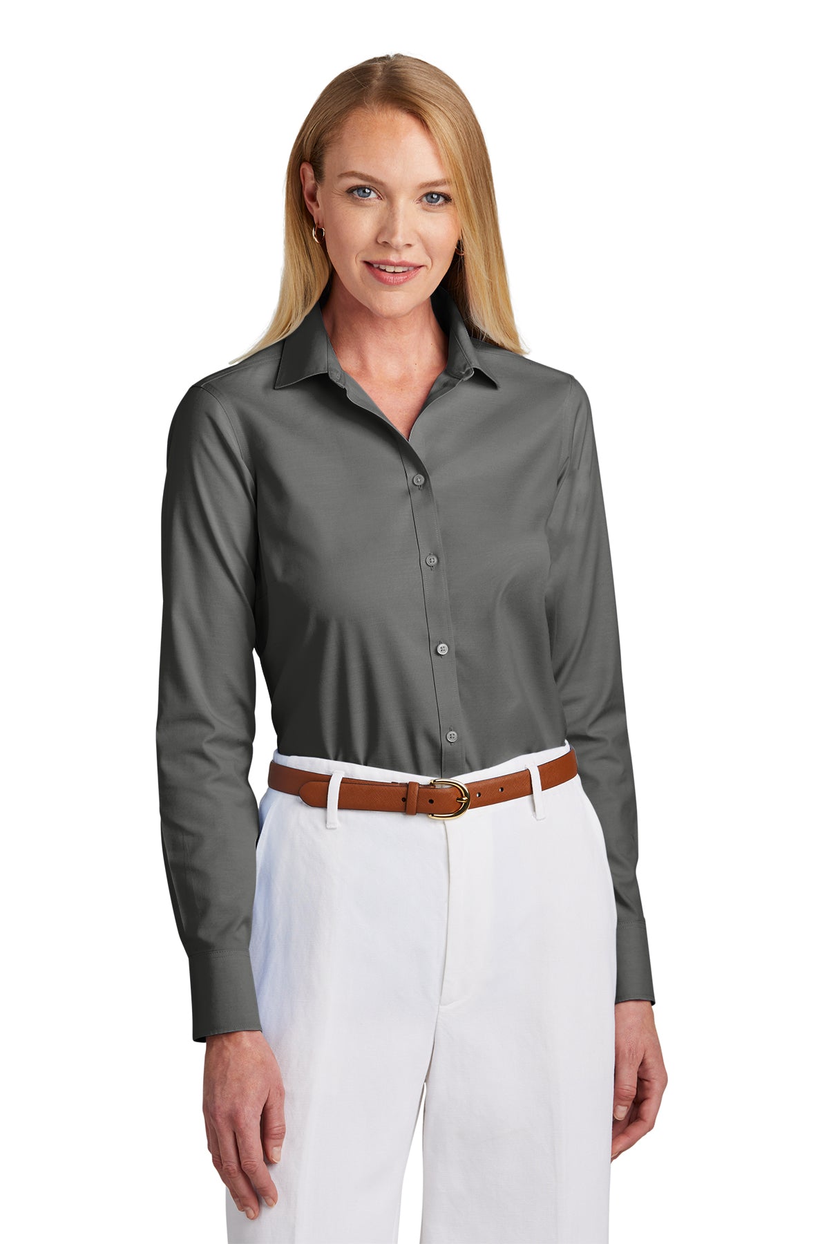 Custom Embroidered - Brooks Brothers® Women's Wrinkle-Free Stretch Pinpoint Shirt BB18001