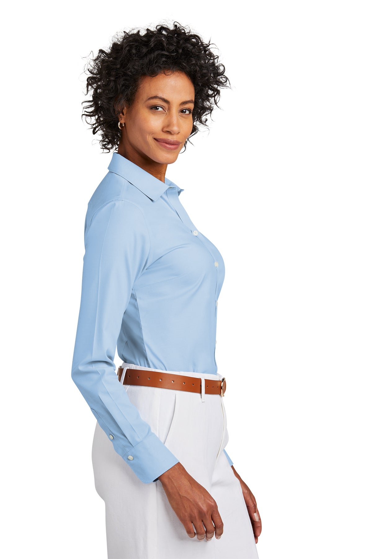 Custom Embroidered - Brooks Brothers® Women's Wrinkle-Free Stretch Pinpoint Shirt BB18001