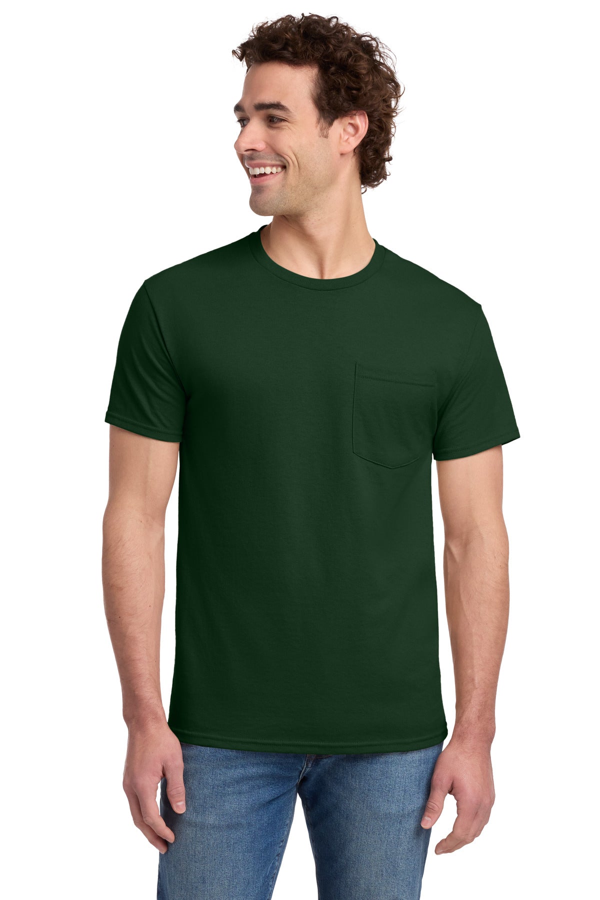 Custom Embroidery or DTF Print - Jerzees ®  -  Dri-Power ®  50/50 Cotton/Poly Pocket T-Shirt.  29MP